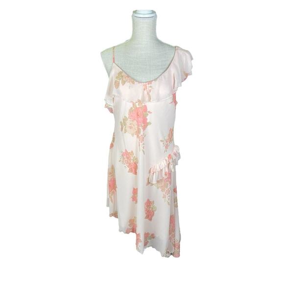 NWT Free People Alma Floral Midi Dress Size M Petal Pink Asymmetrical Hem Fairy - Picture 4 of 11